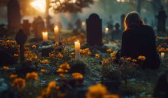 悼念刚离去的亲人句子图片、深情泪目/无限伤感（精选）