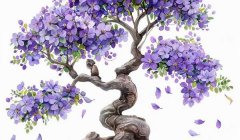 蓝花楹花语和寓意是什么：在绝望中等待爱情/隐喻着爱情中的无望守候与执着