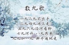 一九二九不出手三九四九冰上走的顺口溜大全 数九歌